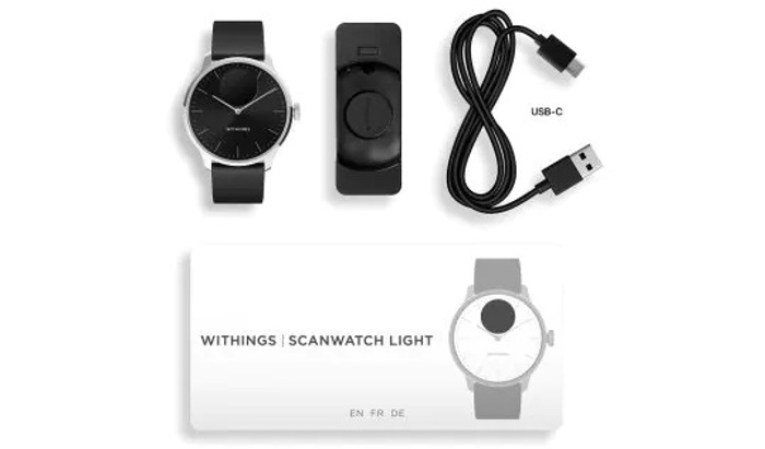 Withings ScanWatch Light Smartwatch Epanafortizomenis Batarias me Mavro Kaoutsouk Louraki HWA11-model 5-All-Int